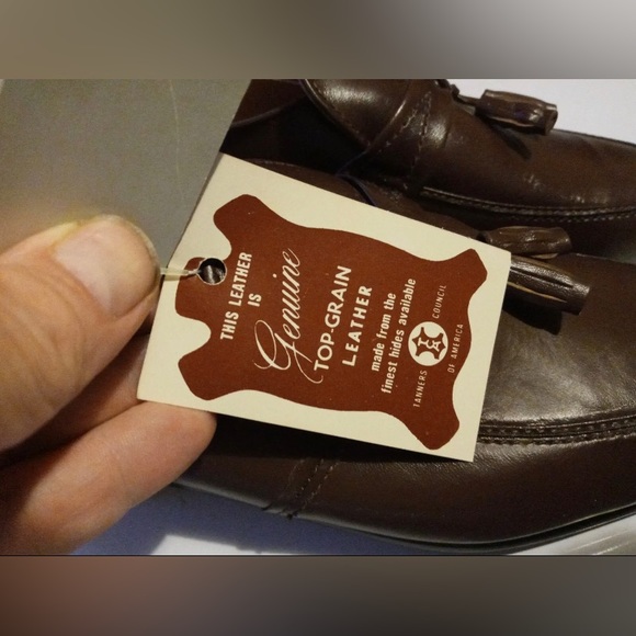 NOS 70s BARCLAY Endicott Johnson Mens 8D Brown Leather Oxford New Dress Shoes - Picture 4 of 12